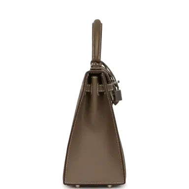 HERMÈS Hermes Kelly Sellier 25 Etoupe Epsom Palladium Hardware | Thumbnail 3