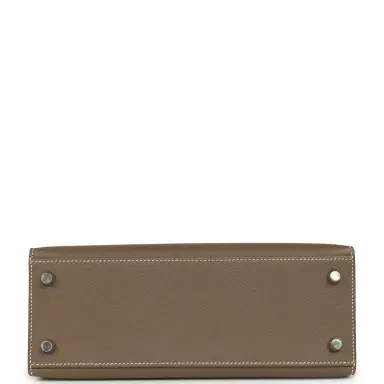 HERMÈS Hermes Kelly Sellier 25 Etoupe Epsom Palladium Hardware | Thumbnail 6