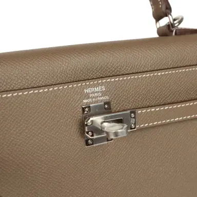 HERMÈS Hermes Kelly Sellier 25 Etoupe Epsom Palladium Hardware | Thumbnail 7