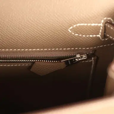 HERMÈS Hermes Kelly Sellier 25 Etoupe Epsom Palladium Hardware | Thumbnail 9