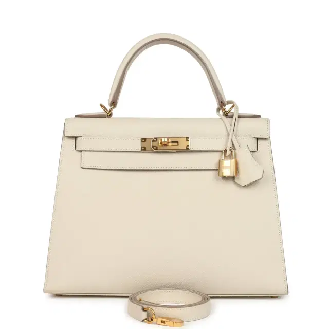 hermes Hermes Kelly Sellier 28 Craie Epsom Gold Hardware
