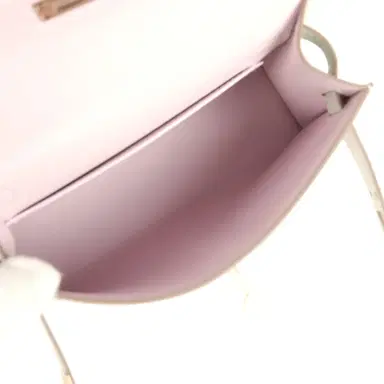 HERMÈS Hermes Special Order (HSS) Kelly Sellier 20 Mauve Pale and Gris Perle Chevre Mysore Permabrass Hardware | Thumbnail 8 HERMÈS Hermes Special Order (HSS) Kelly Sellier 20 Mauve Pale and Gris Perle Chevre Mysore Permabrass Hardware | Thumbnail 8