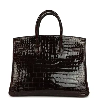 HERMÈS Vintage Hermes Birkin 35 Havane Shiny Porosus Crocodile Gold Hardware | Thumbnail 4 HERMÈS Vintage Hermes Birkin 35 Havane Shiny Porosus Crocodile Gold Hardware | Thumbnail 4