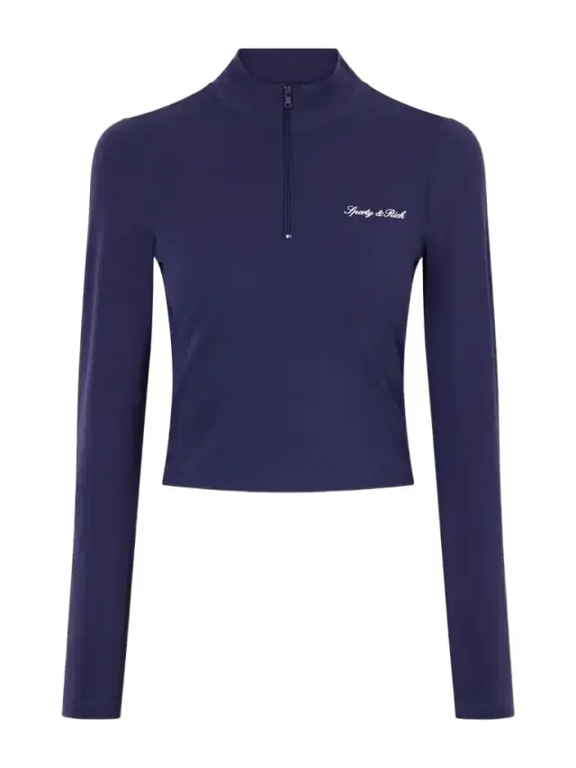 Logo-appliquéd Cropped Stretch-jersey Half-zip Jacket