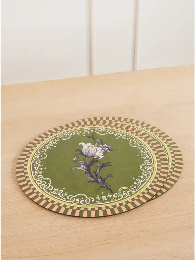 La DoubleJ Set Of Two Painted Wood Placemats