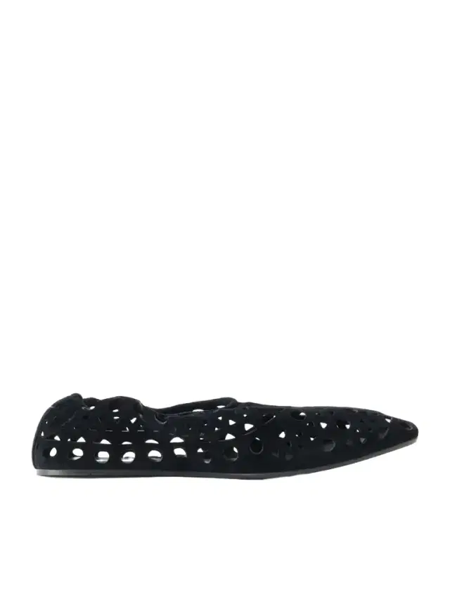 Alaïa Neo Vienne Perforated Suede Ballet Flats