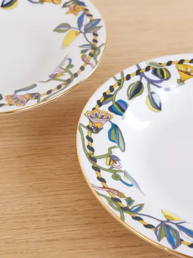La DoubleJ Set Of Two Painted Porcelain Soup Plates | Thumbnail 3