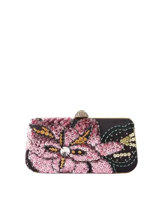 Valentino Garavani Carry Secrets Minaudière Embellished Satin Clutch