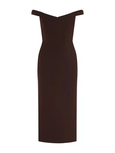 Alex Perry Off-the-shoulder Crepe Midi Dress | Thumbnail 1 Alex Perry Off-the-shoulder Crepe Midi Dress | Thumbnail 1