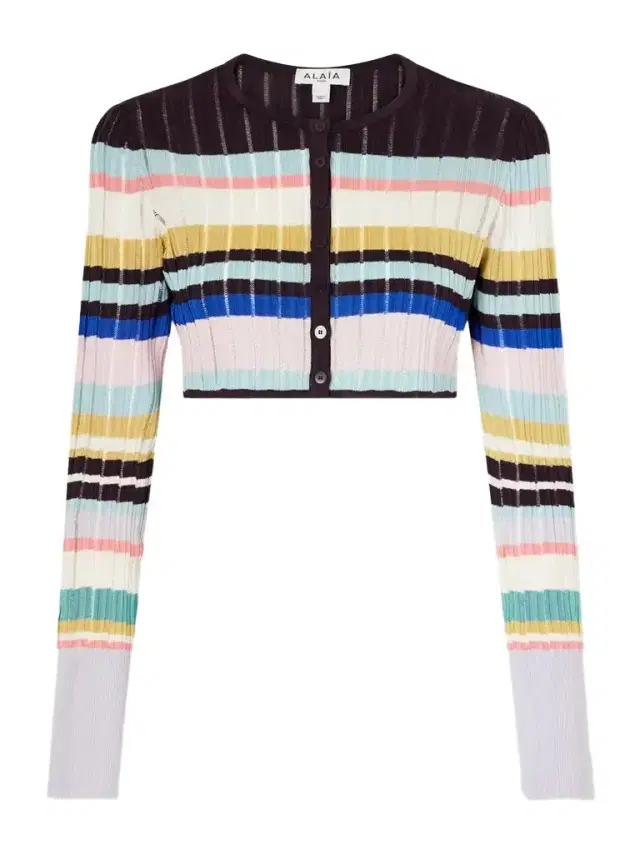 Alaïa Striped Cropped Jacquard Cardigan