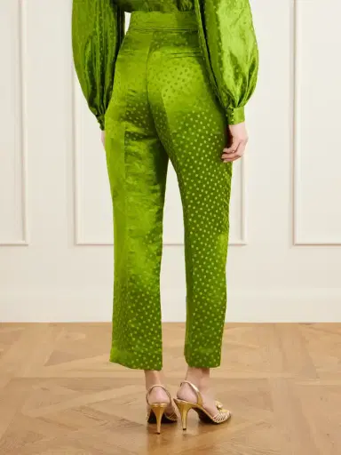 Valentino Garavani Polka-dot Jacquard Linen And Silk-blend Straight-leg Pants | Thumbnail 4