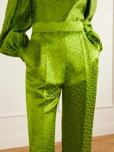 Valentino Garavani Polka-dot Jacquard Linen And Silk-blend Straight-leg Pants | Thumbnail 5