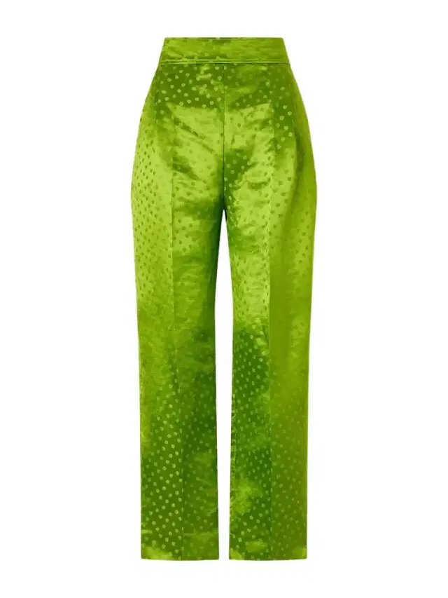 Valentino Garavani Polka-dot Jacquard Linen And Silk-blend Straight-leg Pants