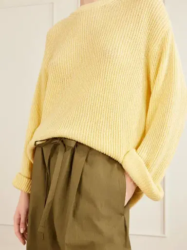 Another Tomorrow Cotton And Linen-blend Sweater | Thumbnail 5