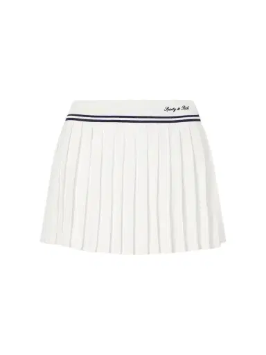 Sporty & Rich Abigail Pleated Embroidered Striped Crepe De Chine Mini Skirt | Thumbnail 1 Sporty & Rich Abigail Pleated Embroidered Striped Crepe De Chine Mini Skirt | Thumbnail 1