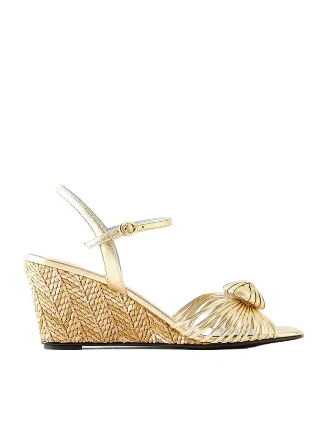 Valentino Garavani Coeur Royal 70 Embellished Leather Wedge Sandals