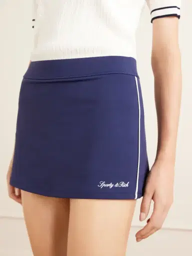 Sporty & Rich Striped Jersey Tennis Skirt | Thumbnail 5 Sporty & Rich Striped Jersey Tennis Skirt | Thumbnail 5