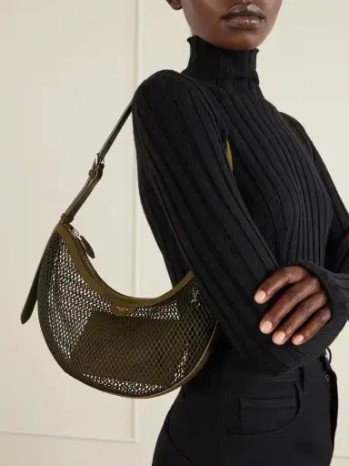 Alaïa Demi Lune Suede-trimmed Mesh Shoulder Bag | Thumbnail 2 Alaïa Demi Lune Suede-trimmed Mesh Shoulder Bag | Thumbnail 2