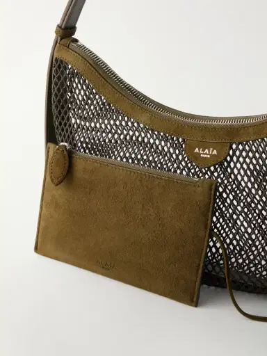 Alaïa Demi Lune Suede-trimmed Mesh Shoulder Bag | Thumbnail 4 Alaïa Demi Lune Suede-trimmed Mesh Shoulder Bag | Thumbnail 4