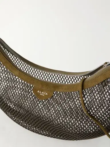 Alaïa Demi Lune Suede-trimmed Mesh Shoulder Bag | Thumbnail 5 Alaïa Demi Lune Suede-trimmed Mesh Shoulder Bag | Thumbnail 5