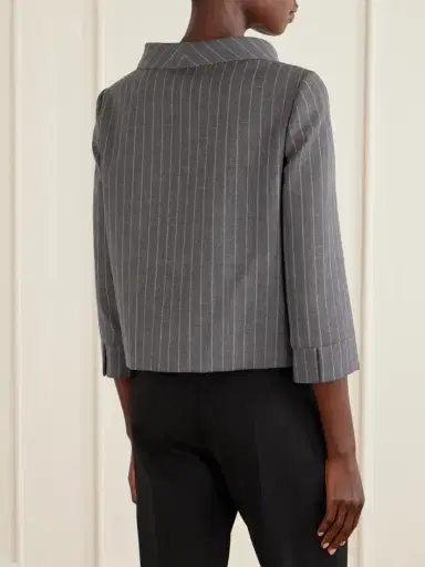 Valentino Garavani Striped Wool Grain De Poudre Jacket | Thumbnail 3 Valentino Garavani Striped Wool Grain De Poudre Jacket | Thumbnail 3