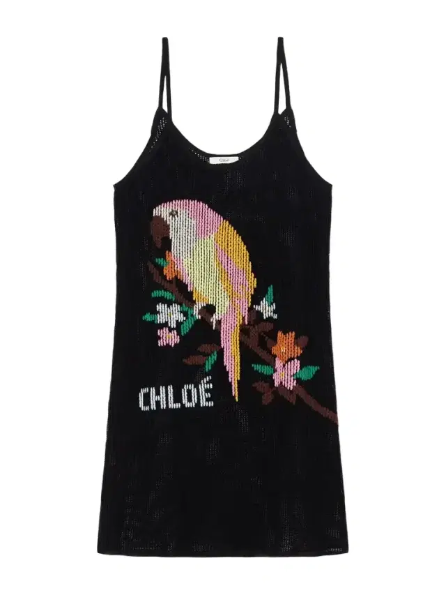 Chloé Embroidered Crocheted Cotton Mini Dress
