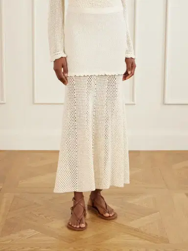 ESCVDO Mural Crocheted Cotton Midi Skirt | Thumbnail 3 ESCVDO Mural Crocheted Cotton Midi Skirt | Thumbnail 3