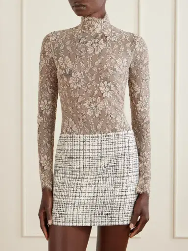 Valentino Garavani Scalloped Lace-jersey Bodysuit | Thumbnail 3 Valentino Garavani Scalloped Lace-jersey Bodysuit | Thumbnail 3