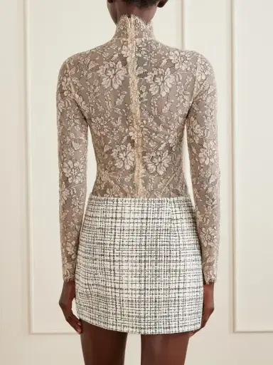 Valentino Garavani Scalloped Lace-jersey Bodysuit | Thumbnail 4 Valentino Garavani Scalloped Lace-jersey Bodysuit | Thumbnail 4