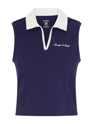 Sporty & Rich Logo-appliquéd Stretch-jersey Top | Thumbnail 1 Sporty & Rich Logo-appliquéd Stretch-jersey Top | Thumbnail 1