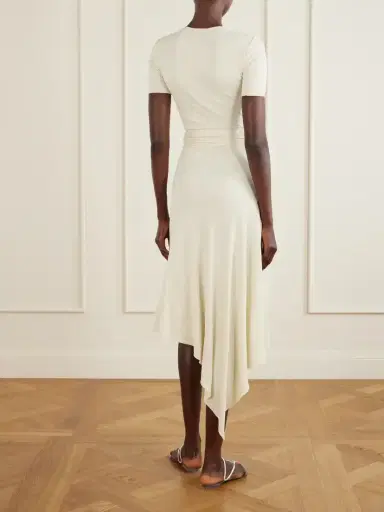 Alaïa Asymmetrical Belted Jersey Midi Dress | Thumbnail 3