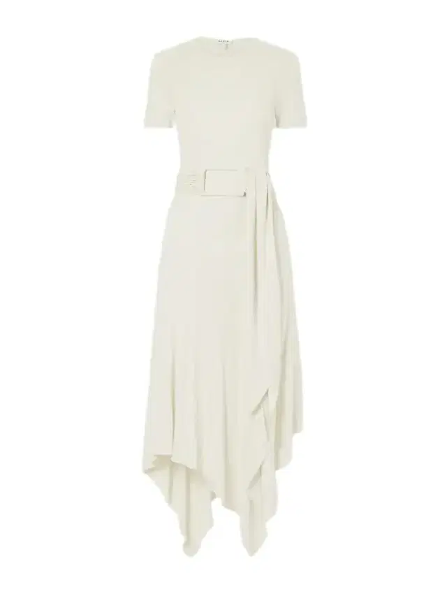 Alaïa Asymmetrical Belted Jersey Midi Dress