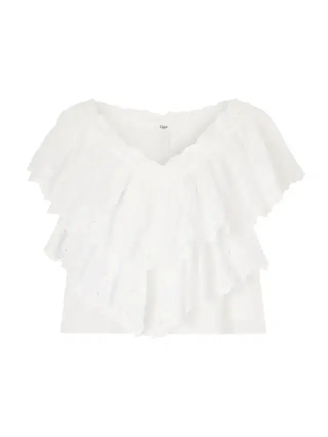 Chloé Cropped Ruffled Broderie Anglaise Cotton Top
