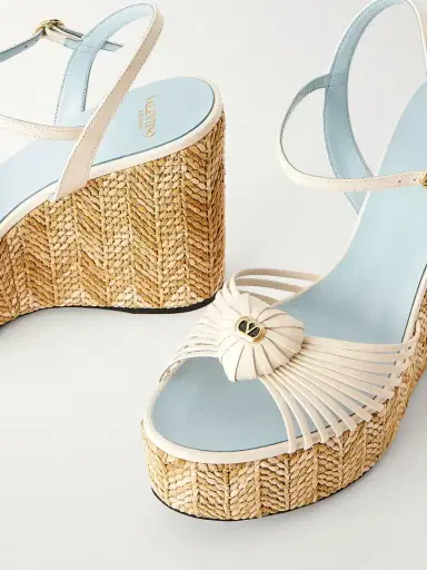 Valentino Garavani Coeur Royal 40 Embellished Leather Wedge Espadrilles | Thumbnail 5 Valentino Garavani Coeur Royal 40 Embellished Leather Wedge Espadrilles | Thumbnail 5