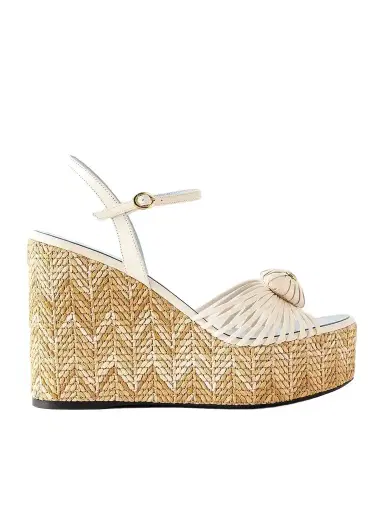 Valentino Garavani Coeur Royal 40 Embellished Leather Wedge Espadrilles | Thumbnail 1 Valentino Garavani Coeur Royal 40 Embellished Leather Wedge Espadrilles | Thumbnail 1