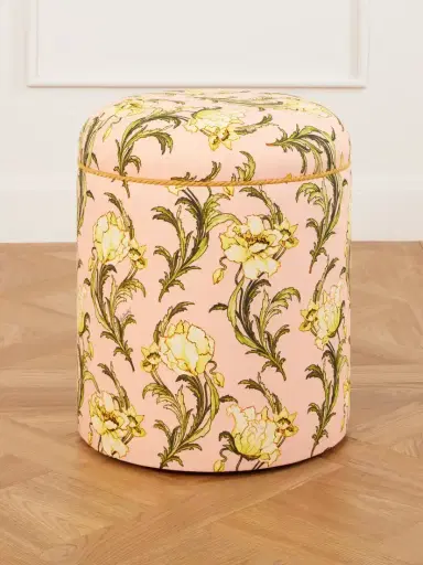 La DoubleJ Baba' Printed Canvas Pouf | Thumbnail 1