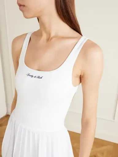Sporty & Rich Open-back Pleated Stretch-jersey Tennis Dress | Thumbnail 4 Sporty & Rich Open-back Pleated Stretch-jersey Tennis Dress | Thumbnail 4