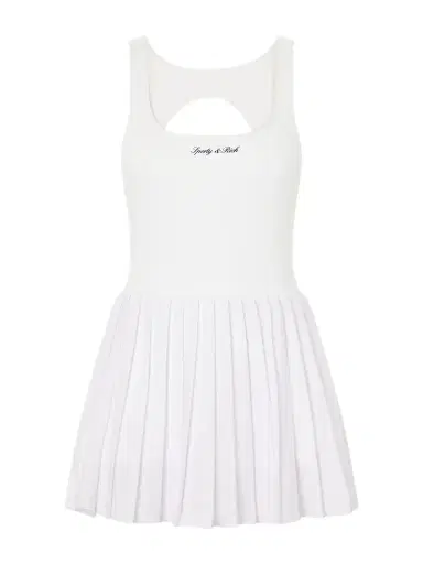Sporty & Rich Open-back Pleated Stretch-jersey Tennis Dress | Thumbnail 1 Sporty & Rich Open-back Pleated Stretch-jersey Tennis Dress | Thumbnail 1