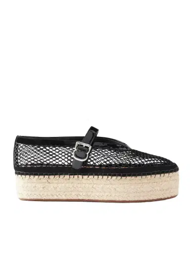 Alaïa Buckled Mesh Platform Espadrille Sandals | Thumbnail 1