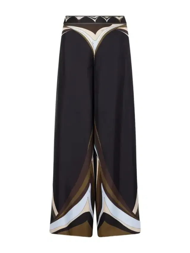Printed Silk-twill Wide-leg Pants