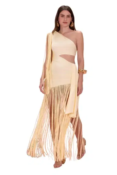 PatBo LYRIA JERSEY FRINGE CUTOUT DRESS | Thumbnail 1 PatBo LYRIA JERSEY FRINGE CUTOUT DRESS | Thumbnail 1