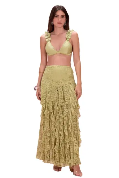 PatBo PETAL SHEEN MESH MAXI SKIRT | Thumbnail 1 PatBo PETAL SHEEN MESH MAXI SKIRT | Thumbnail 1