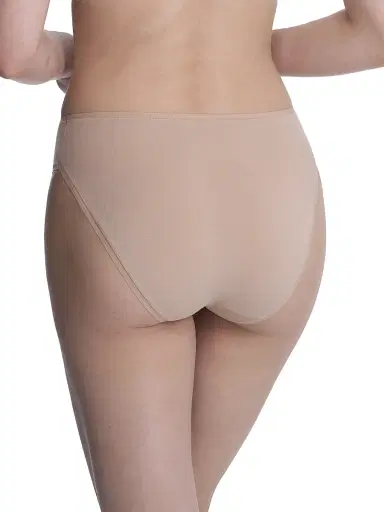 Natori Women's Bliss Bare Cotton High Cut Brief - Cafe - Size XS | Thumbnail 3