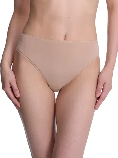 Natori Women's Bliss Bare Cotton High Cut Brief 3-Pack - Cafe - Size XS | Thumbnail 2