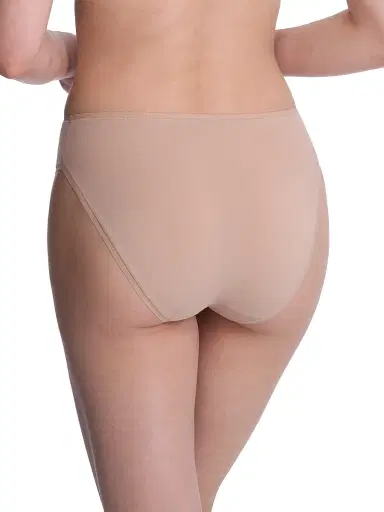 Natori Women's Bliss Bare Cotton High Cut Brief 3-Pack - Cafe - Size XS | Thumbnail 4