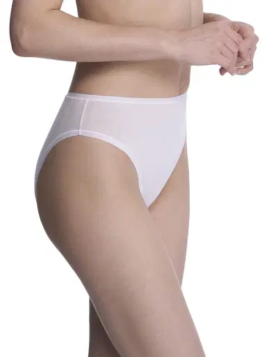 Natori Women's Bliss Bare Cotton High Cut Brief - White - Size XS | Thumbnail 2
