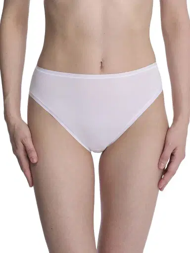 Natori Women's Bliss Bare Cotton High Cut Brief - White - Size XS | Thumbnail 1
