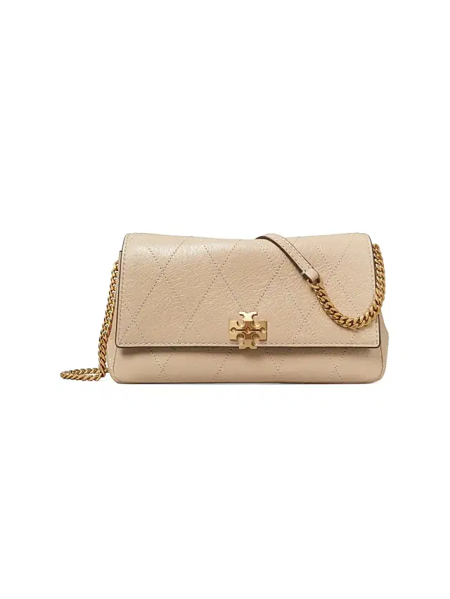 Women's Charlie Leather Chain Wallet - Soft Cement