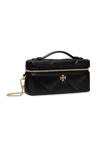 Tory Burch Women's Kira Quilted Leather Vanity Case - Black | Thumbnail 3 Tory Burch Women's Kira Quilted Leather Vanity Case - Black | Thumbnail 3