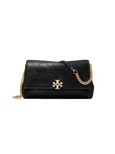 Tory Burch Women's Charlie Leather Chain Wallet - Black | Thumbnail 1